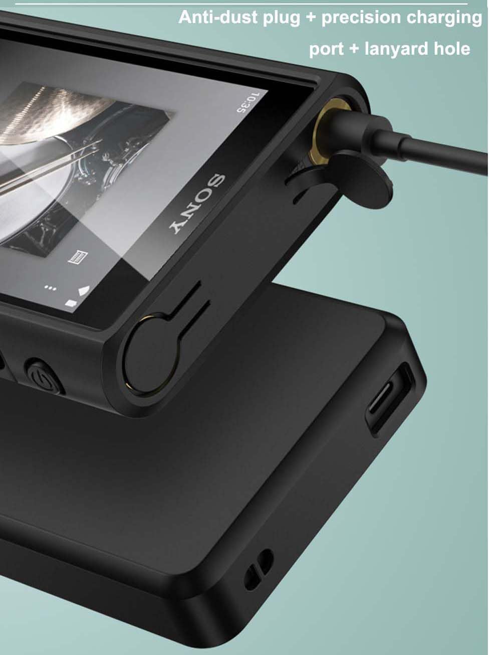 Benks - Carcasa flexible delgada para Sony Walkman NW-WM1AM2 WM1AM2 NW-WM1ZM2 WM1ZM2 WM1ZM2 (carcasa negra Benks)