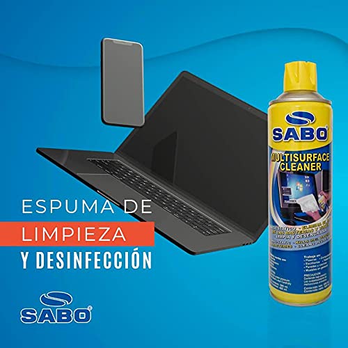 Espuma Limpiadora Antibacterial SABO para Electrónicos y Superficies 590 Ml