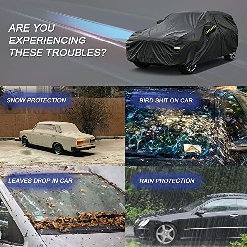 KouKou - Impermeable SUV Funda para Jeep Cherokee（2013-2025）, 6 Capas, Resistente al Viento, para Todo Tipo de Clima, para Exteriores, protección contra el Sol, la Lluvia, los Rayos UV, el Polvo
