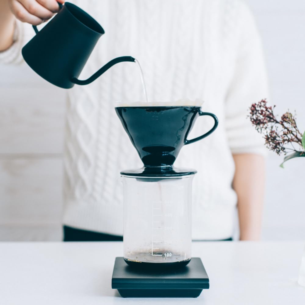 HARIO KDC-02-B V60 - Gotero de café transparente 02, modelo Kasuya, 14 fl oz (400 ml), negro