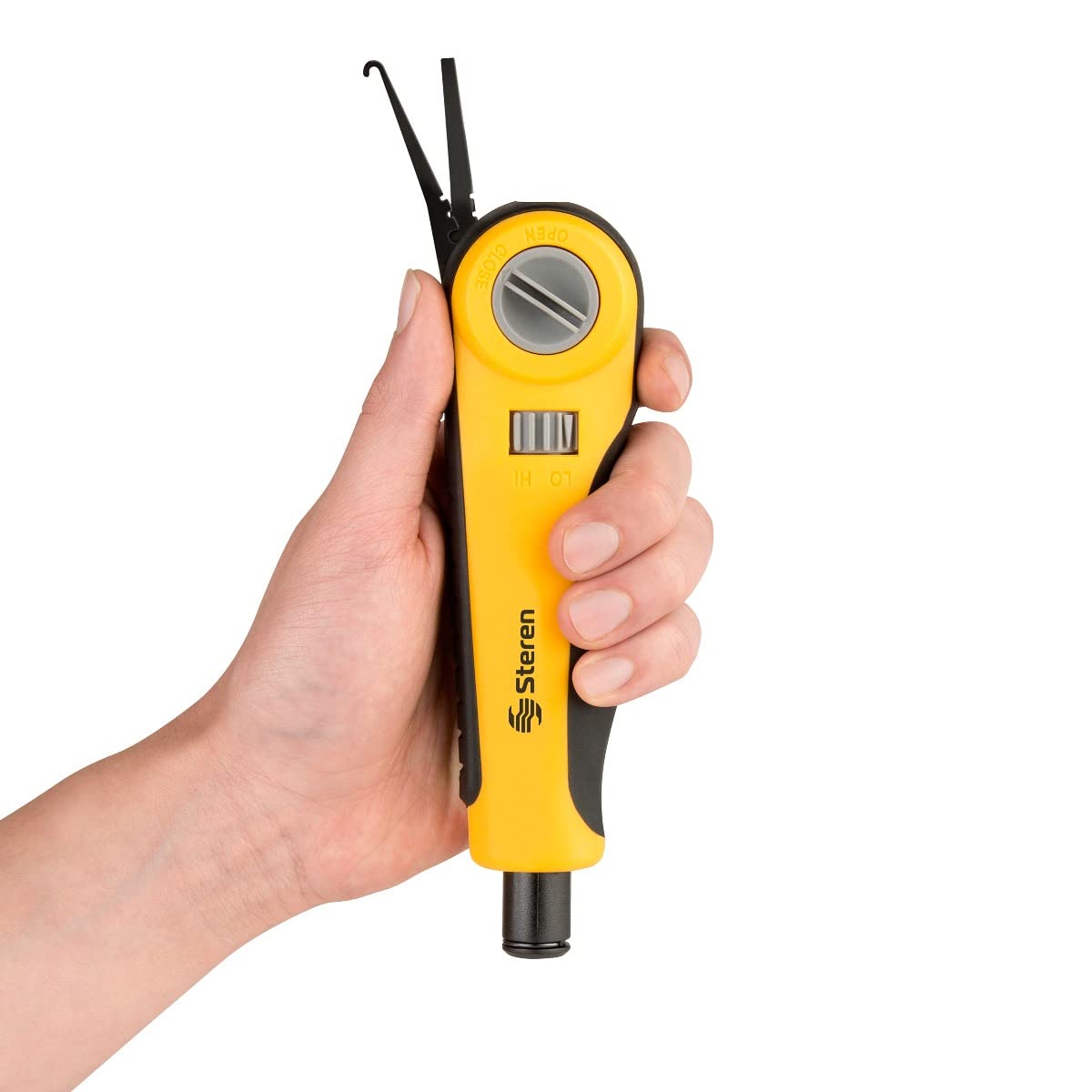 Steren Herramienta profesional de impacto (ponchadora) para jack RJ45, con navaja reversible HER-672