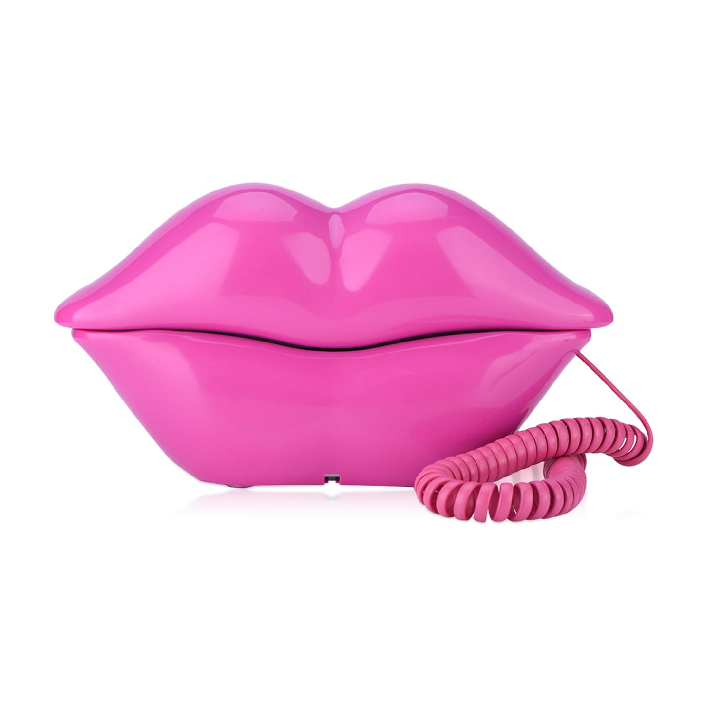 Yoidesu Teléfono con Cable, teléfono con Labios, teléfono Fijo con Forma de Labio con Boca roja Rosa para el hogar, decoración de la Oficina del Hotel, para niñas y niños (Rojo Rosa)