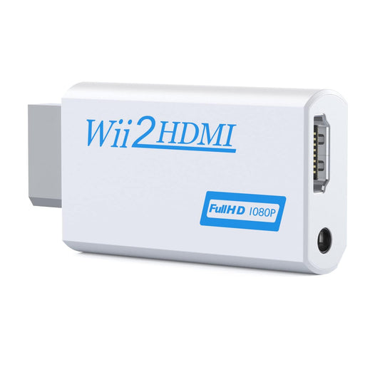 Convertidor Wii a HDMI, convertidor HDMI de audio de salida 1080P con conector de audio de 3,5 mm y salida HDMI, compatible con todos los modos de visualización Wii 720P NTSC