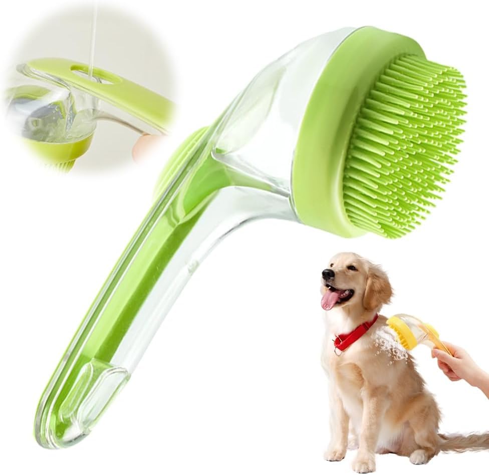 Cepillo de Baño Walquicks Verde con Dispensador de Champú para Mascotas