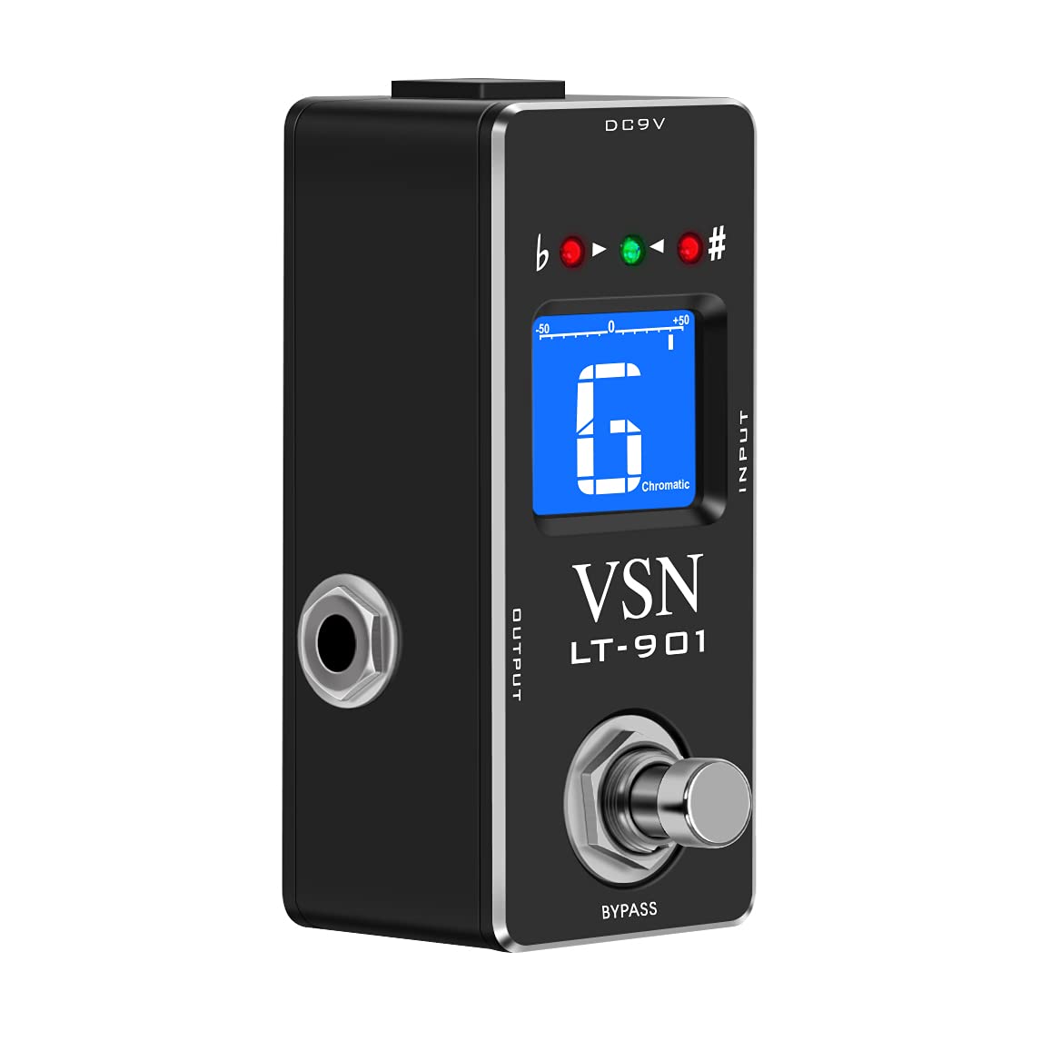 VSN Tuner Pedal,Guitar Chromatic Tuner Pedal for High Precision ± 1 Cent with Pitch Indicator for Electric Guitar and Bass True Bypass LT-901