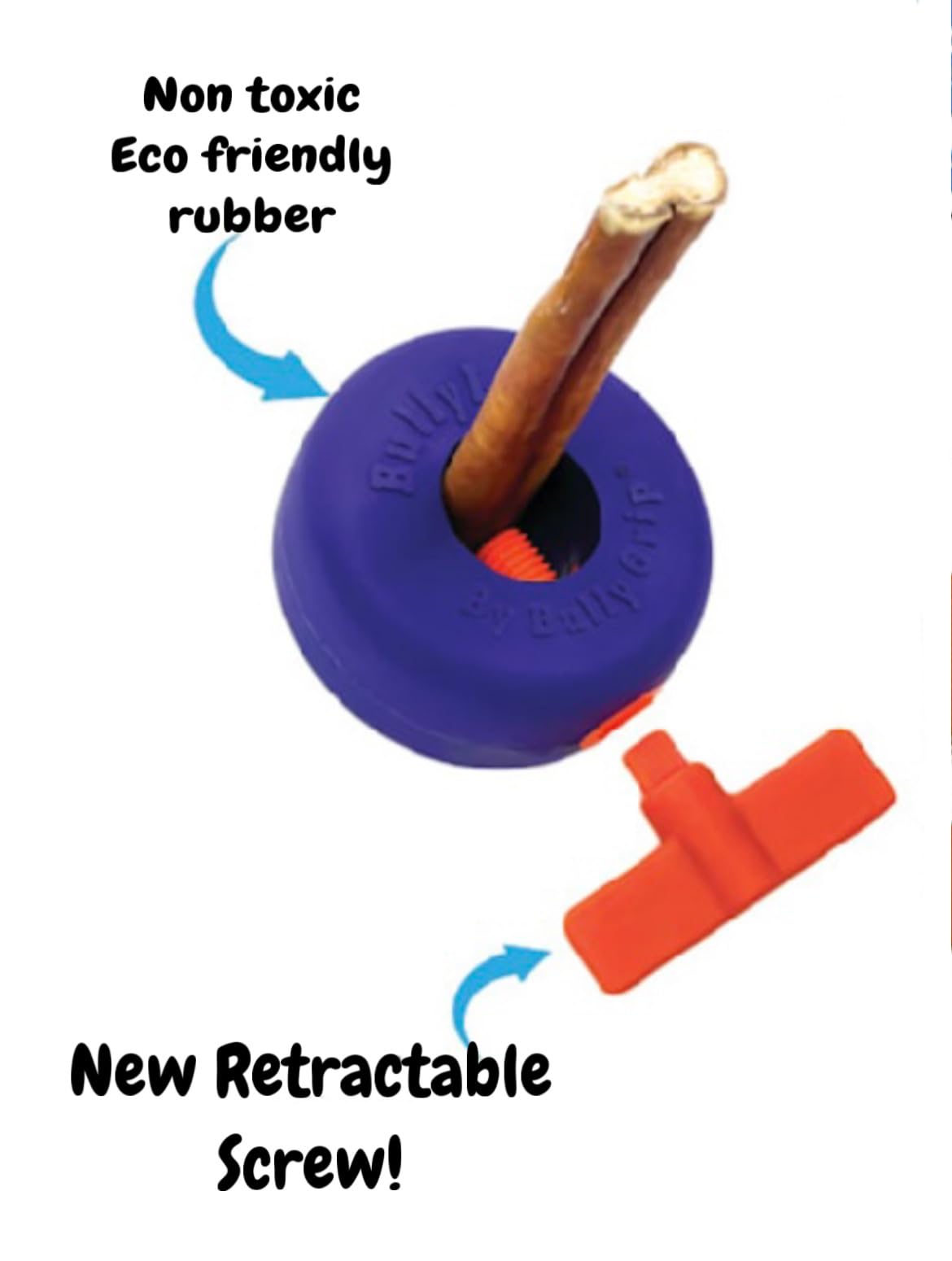 Bully Grip Bully Stick Holder Para Perros, Dispositivo De Seguridad Para Perros Bully Lok, Evita La Asfixia En Perros Pequeños, Medianos Y Grandes, Queso De Yak, Colágeno, Masticación Dental, Cuero Si