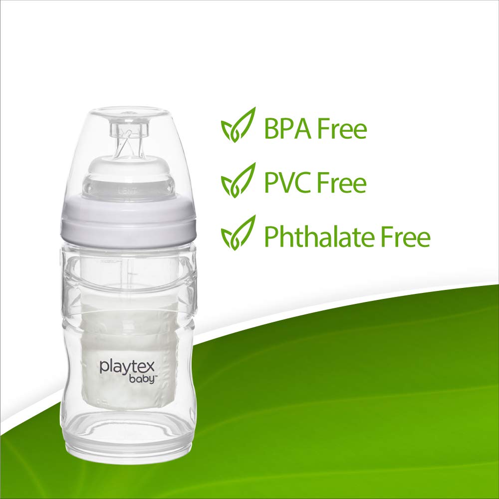 Playtex Bolsas desechables para biberón, Drop Ins, 119 ml, 100 unidades (el empaque puede variar)