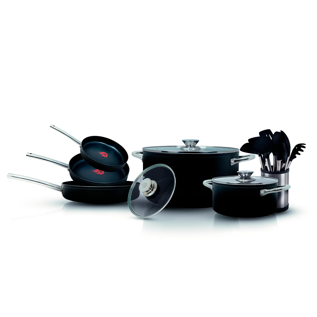BATERIA DE COCINA ANTIADHERENTE DE TITANIO TITAN BLACK ESSENTIAL 20 PZAS