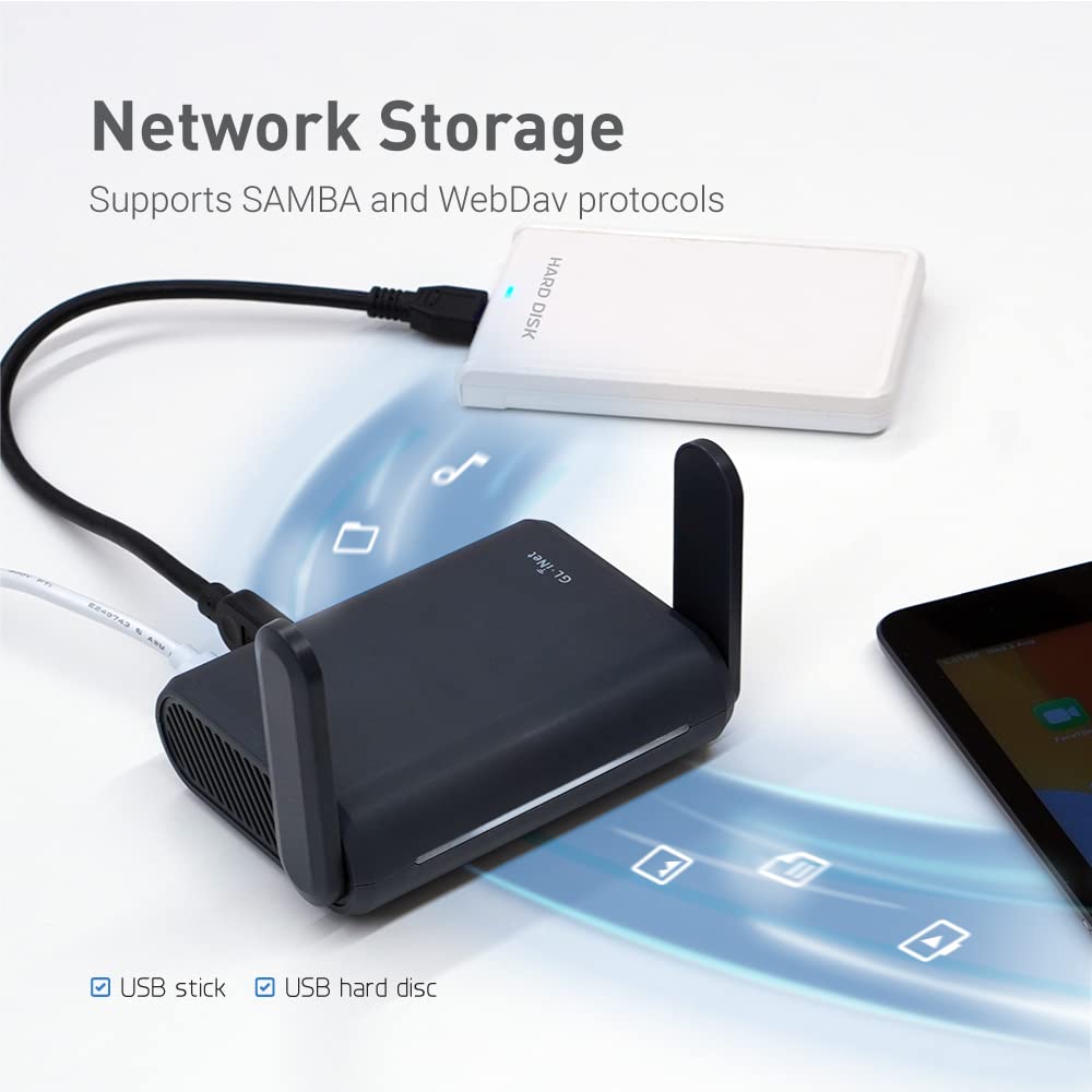 GL.iNet GL-A1300 - Enrutador de viaje VPN de bolsillo - Enrutador Wi-Fi portátil para viajes, fácil de configurar, conectarse a la página de inicio de sesión Wi-Fi público y hotelero