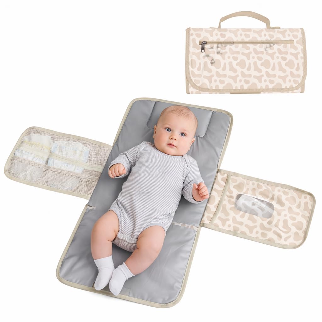 Cambiador y almacenamiento de pañales, fácil de usar, diseño elegante e impermeable, cabe en paquetes de espalda, carriola, etc. fácilmente - Esenciales portátiles para el cuidado del bebé recién