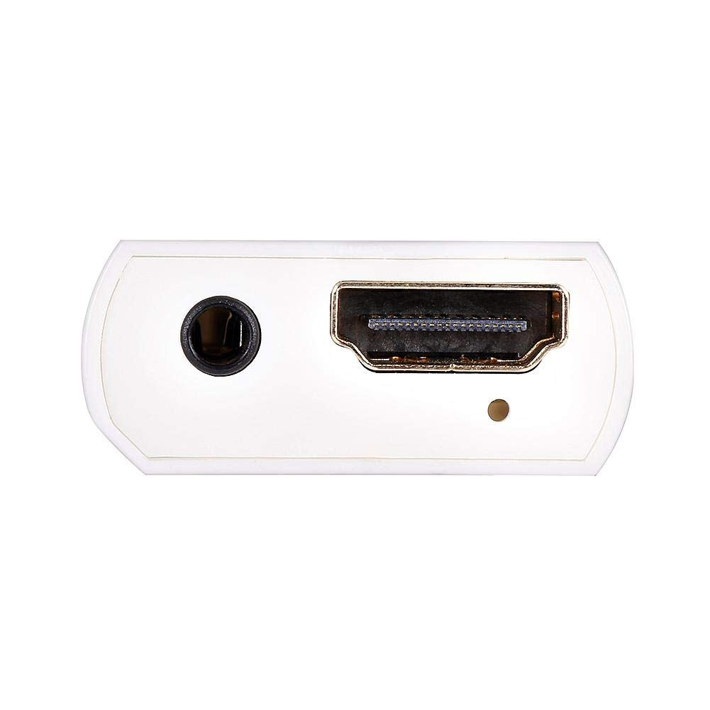Lazmin Adaptador Wii a HDMI, Convertidor Wii a HDMI Salida Full HD 720P 1080P Salida de Audio de 3,5 mm de Salida de Video para Monitor HDTV