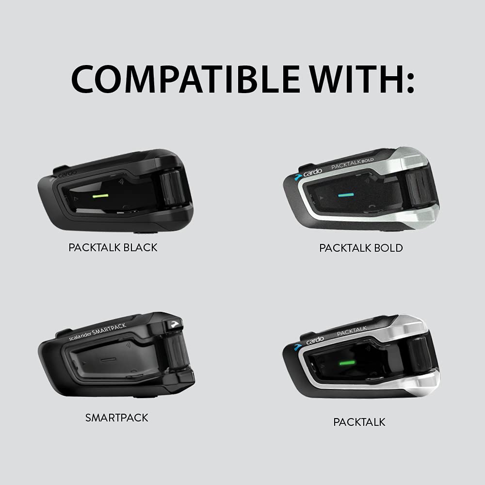 Cardo Scala Rider PACKTALK Sistema de comunicación y entretenimiento con voz natural, Negro, Paquete individual