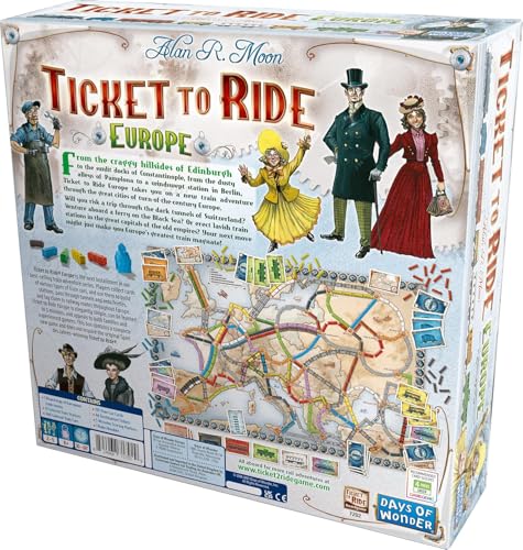 Days of Wonder Ticket to Ride Europe - Juego de Mesa de Estrategia sobre ferrocarriles (en inglés)