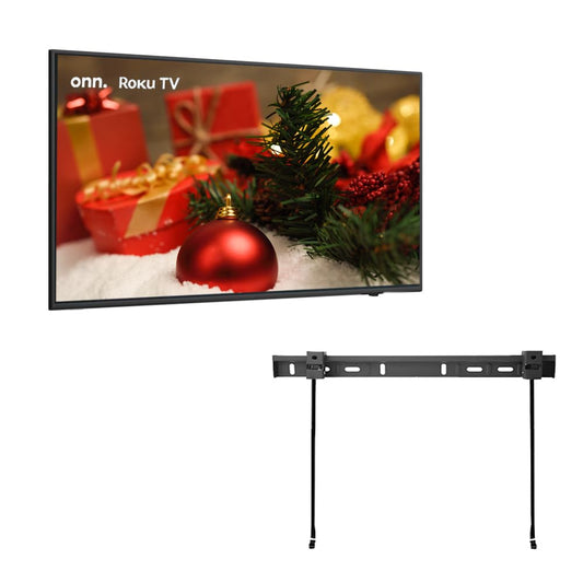 ONN Televisión de 55 Pulgadas 4K 2160P Pantalla LED UHD Smart Roku TV con HDR HDMI USB Funciona con Alexa y Asistente Google + Soporte de Pared (Sin Bases) (Reacondicionado)