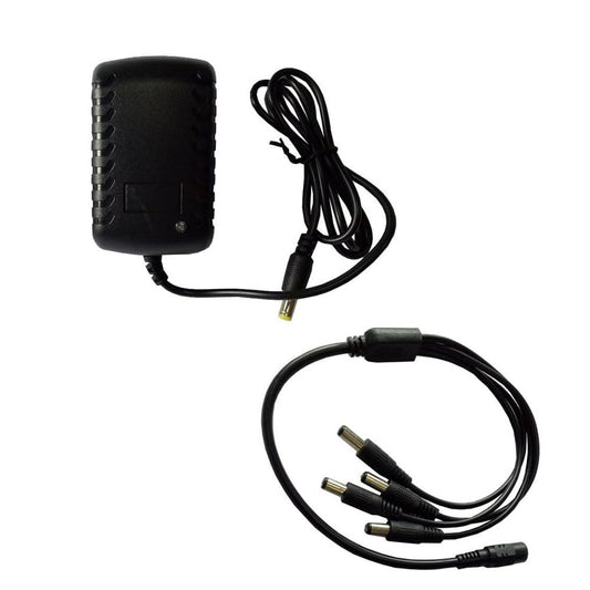 Adaptador de fuente de alimentación de cámara de seguridad AC100-240V a DC 12V 2A 24W convertidor transformador con cable divisor de alimentación de 4 puertos para sistema de vigilancia CCTV DVR