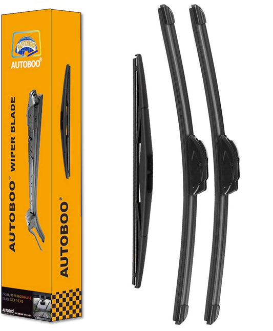 AUTOBOO - Limpiaparabrisas de 26 pulgadas + 19 pulgadas con limpiaparabrisas trasero de 14 pulgadas de repuesto para Subaru Outback Legacy 2010, 2011, 2012, 2013, 2014, calidad de fábrica original