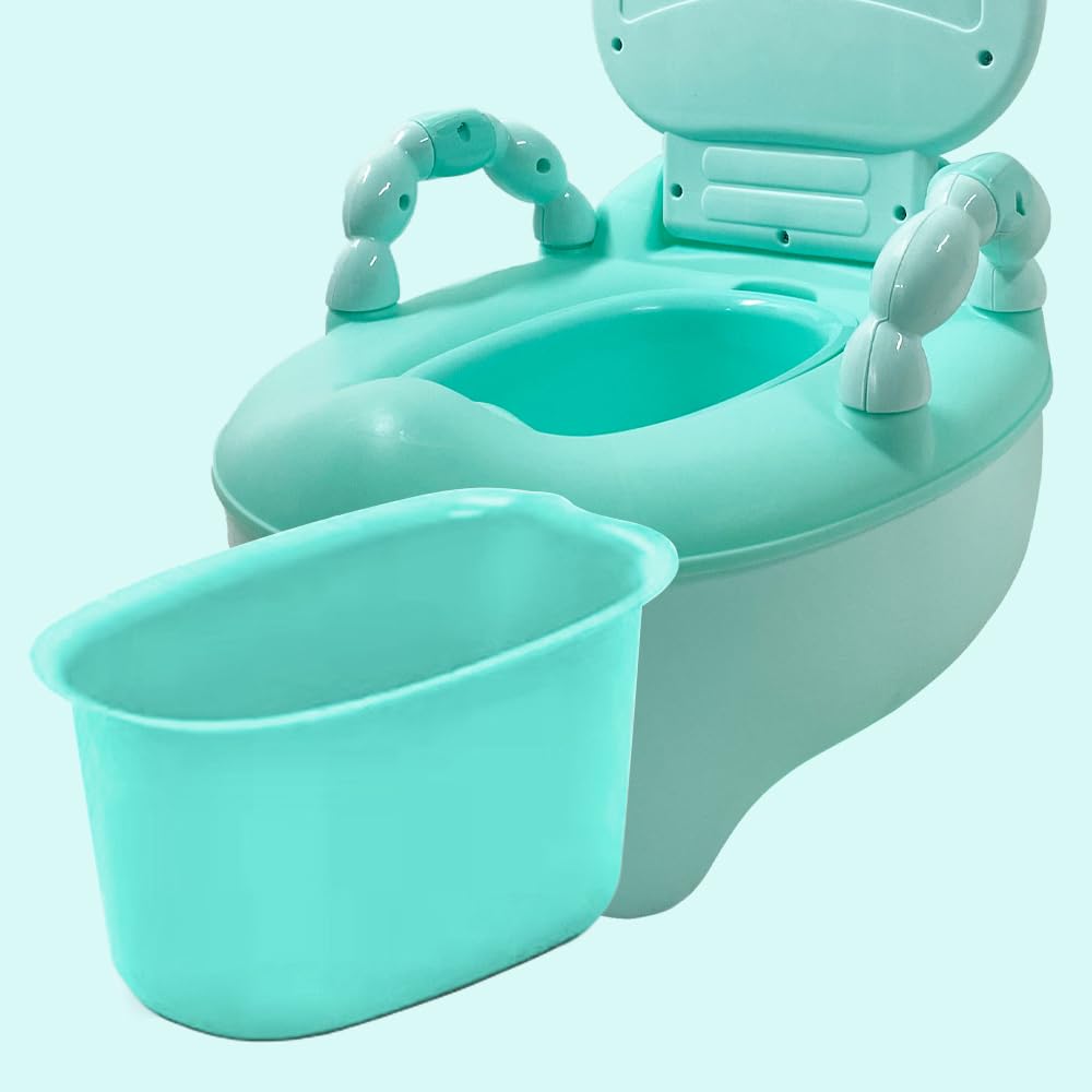 Fishlead Baño Entrenador Niño, Bañito Entrenador para Bebés con Asiento Acojinado, Inodoro de Entrenamiento, Bacinica para Bebés de Etapa de Desarrollo en Adelante, con Bacinica Extraíble