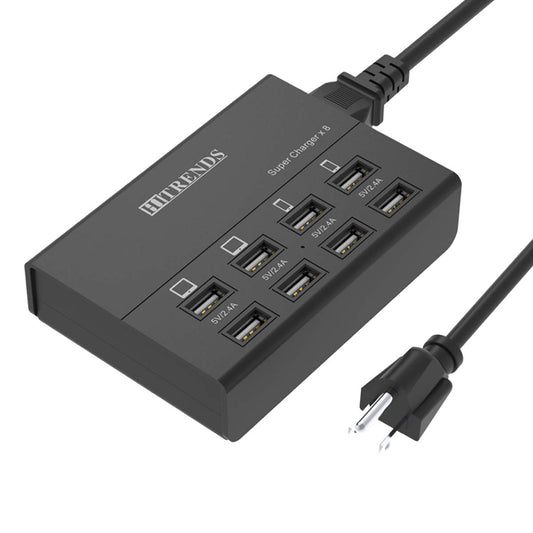 Cargador USB, 8 Puertos Rápido Cargadores de Escritorio 50W/10A Concentrador de Cargador USB Multipuerto para Multiple Devices…