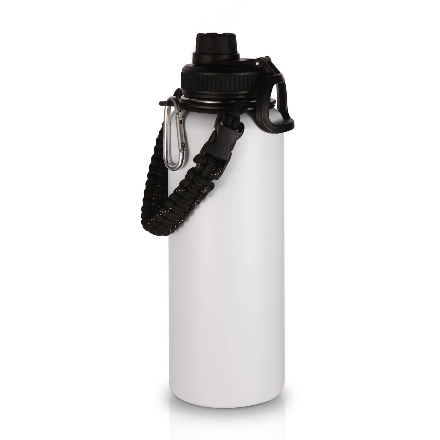 Botella Deportiva Volhoply Blanca con Mango de Paracaídas y Tapa de Boquilla