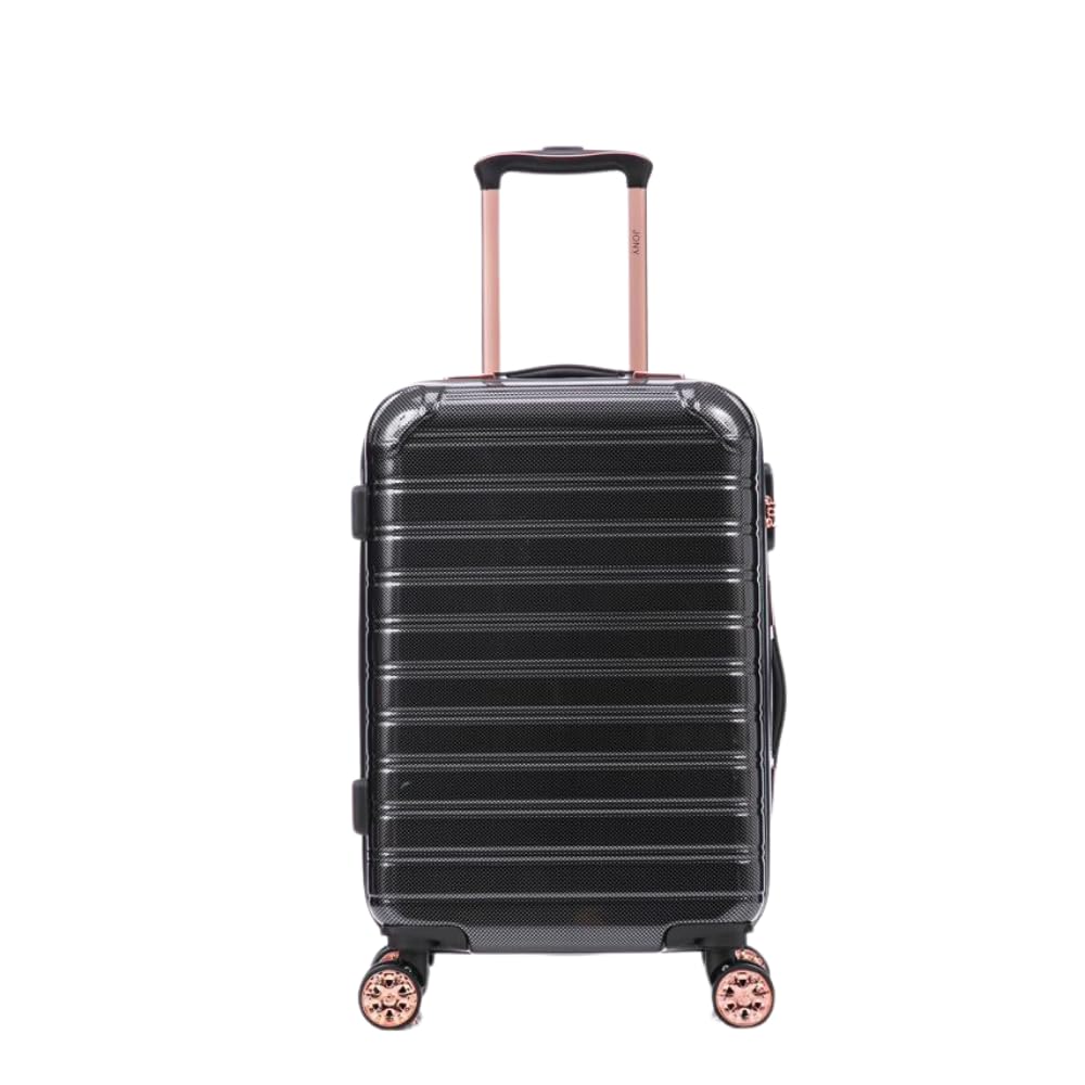 Maleta de Mano JONY Carry On Rigida Resistente Ruedas Giratorias 360 Mango Expandible ABS Candado de Seguridad (negro oscuro)