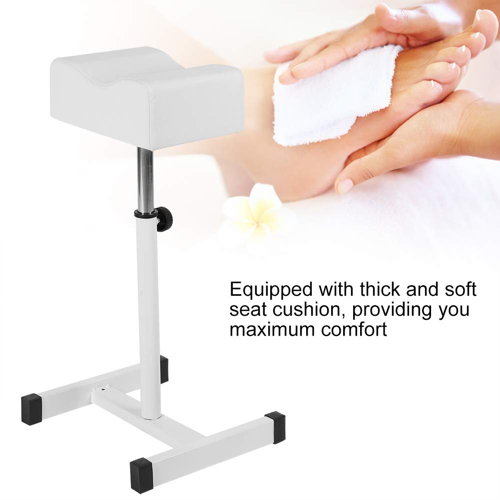 Silla de Taburete Focket Blanco con Reposapiés Ajustable para Pedicura