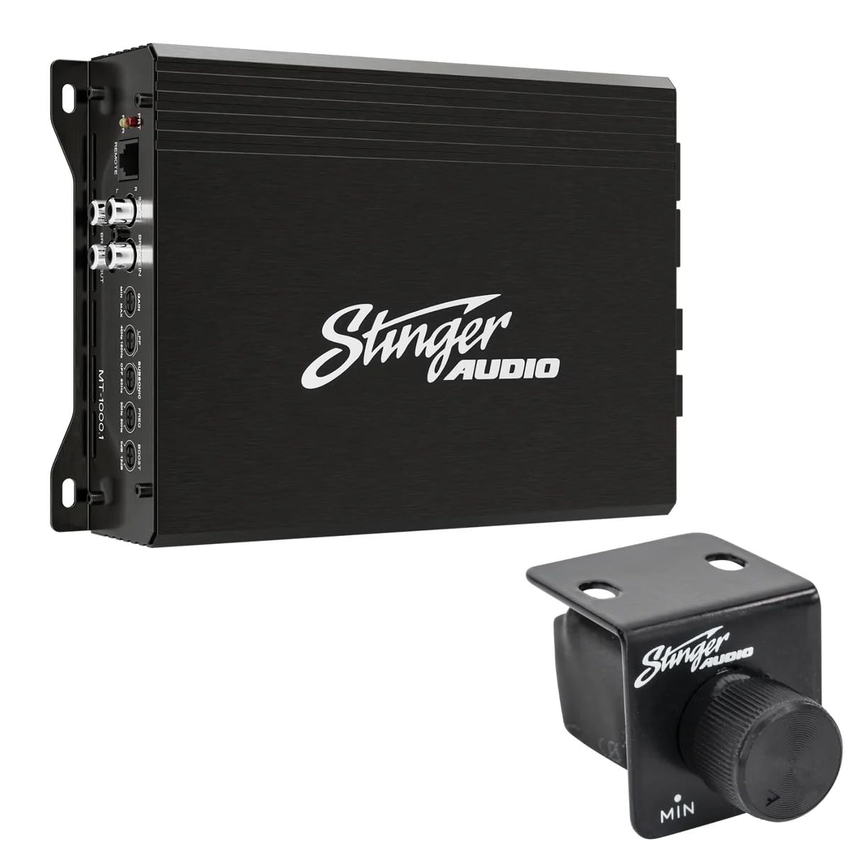 Amplificador Monobloque STINGER Audio MT-1000.1v2 Negro Compacto Clase D con Mando a Distancia para Automóvil
