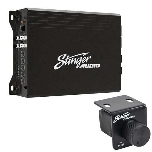 Amplificador Monobloque STINGER Audio MT-1000.1v2 Negro Compacto Clase D con Mando a Distancia para Automóvil