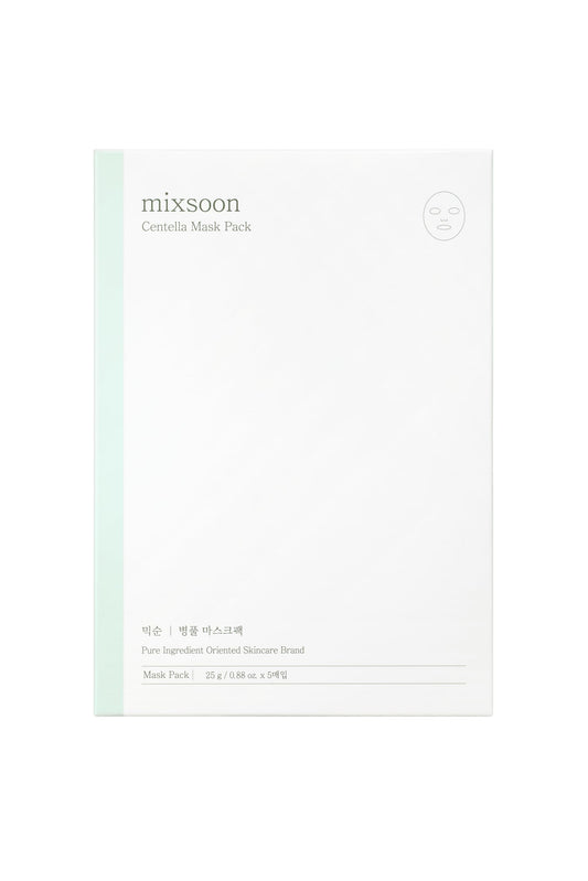 mixsoon Centella Mask Pack Face Moisturizer Soothing Calming Sheets Korean Glass Skin Care 1Pack (5ea)