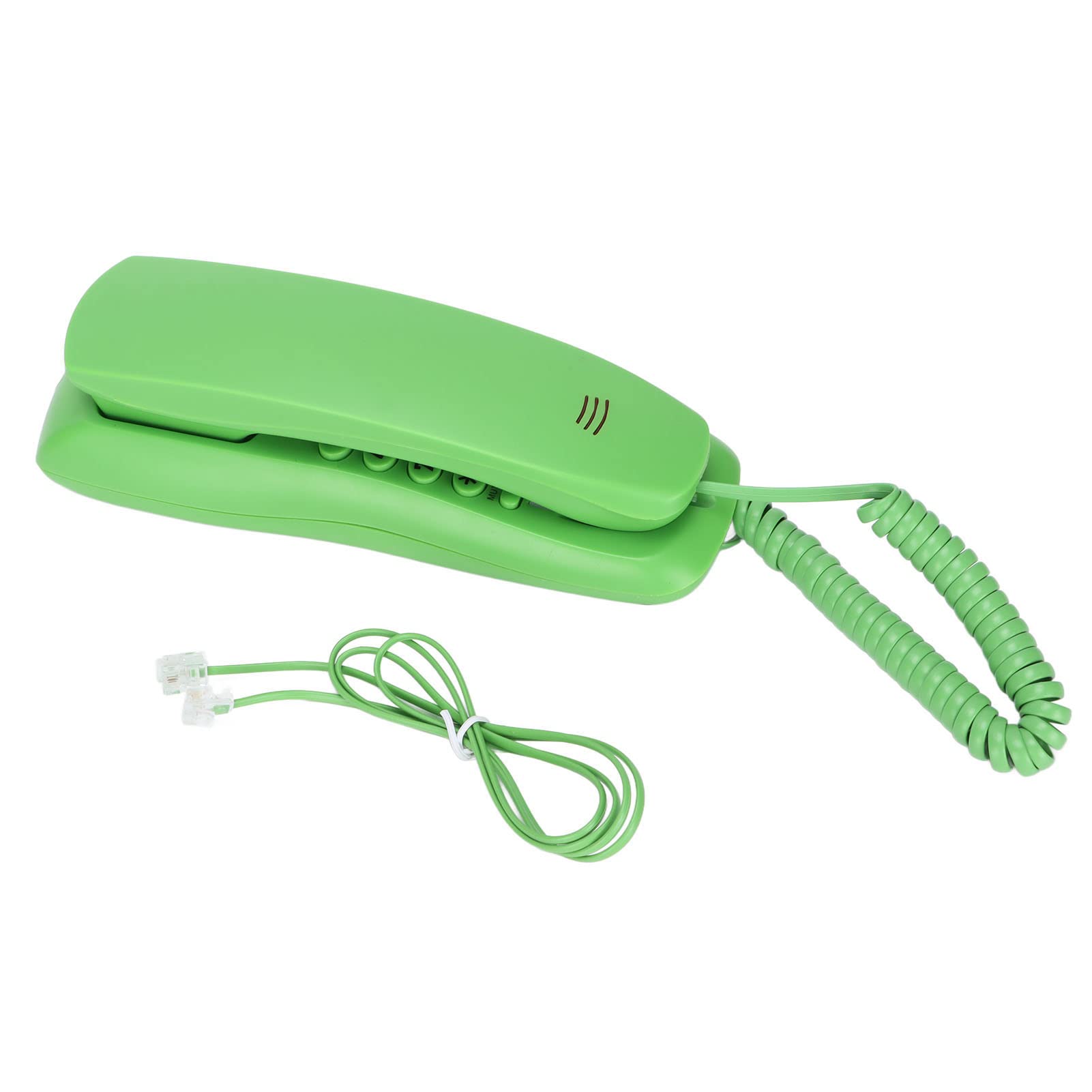 YYOYY Teléfono de Montaje en Pared, Teléfono de Escritorio con Cable, con Función de Silencio/Pausa/Remarcación, Voz de Llamada Clara, Mini Línea Fija Liviana, para Oficina en Casa, Hotel(Verde)