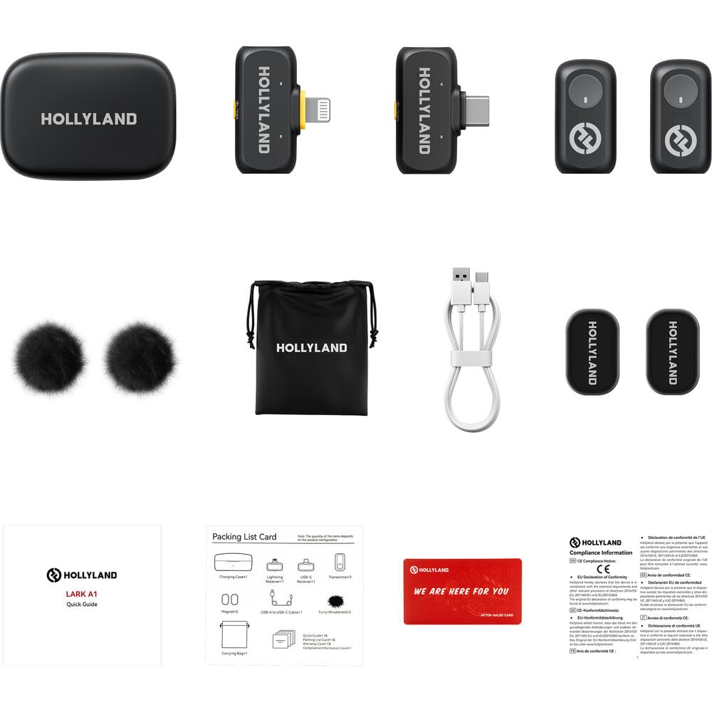 Sistema de Micrófono Inalámbrico Hollyland Lark Gris Espacial con Conectores USB-C y Lightning para Dispositivos Móviles