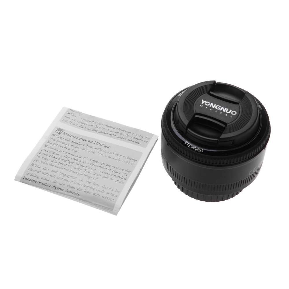YONGNUO YN50 mm F1.8 Lente Prime estándar de Gran Apertura Lente de Enfoque automático Compatible con Canon EF Mount Rebel DSLR (CXK5648617516965WD)