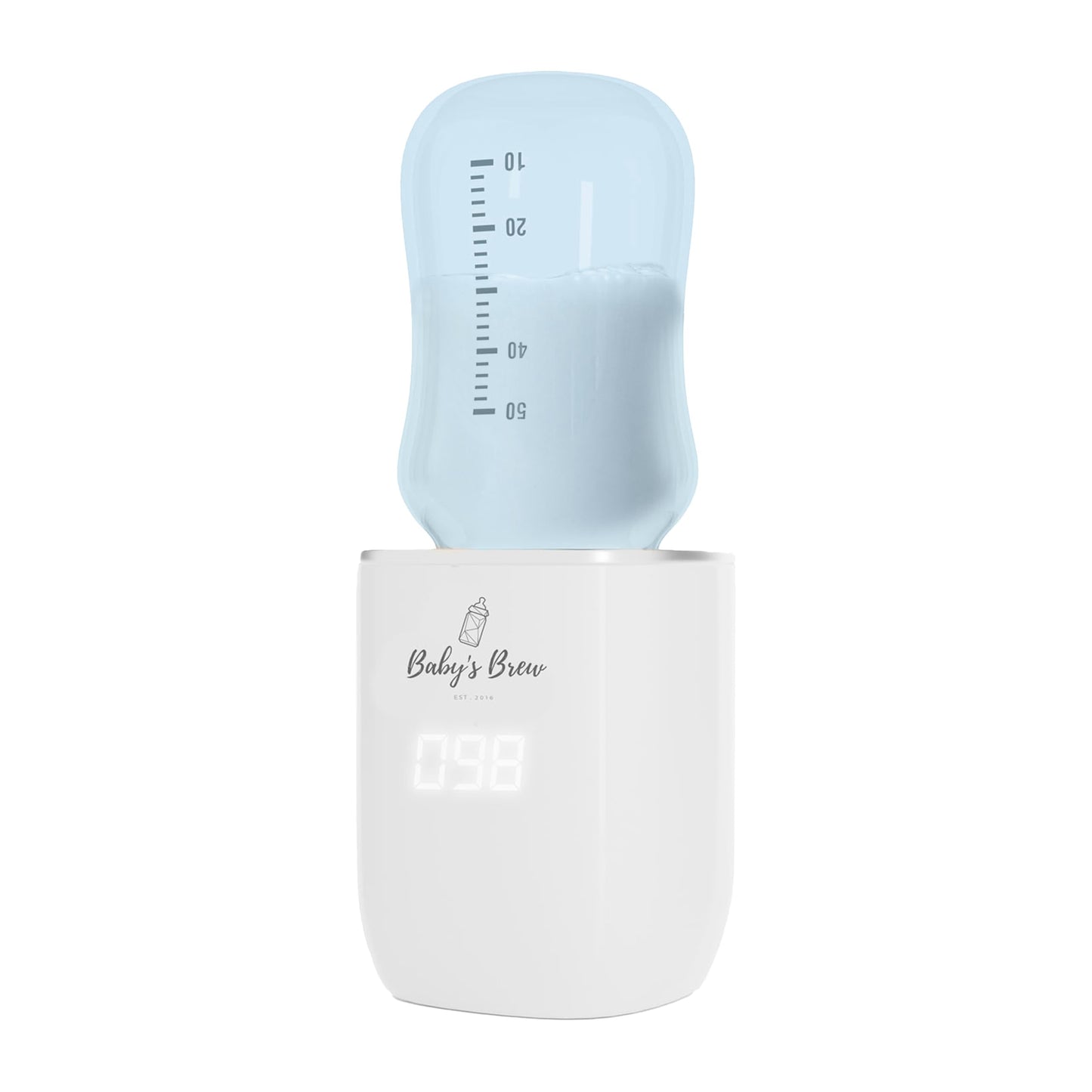 Calentador de biberones portátil para bebés – Calentador de biberones inalámbrico para leche materna y fórmula, calentador de leche de viaje recargable, a prueba de fugas, compacto, blanco, adaptador