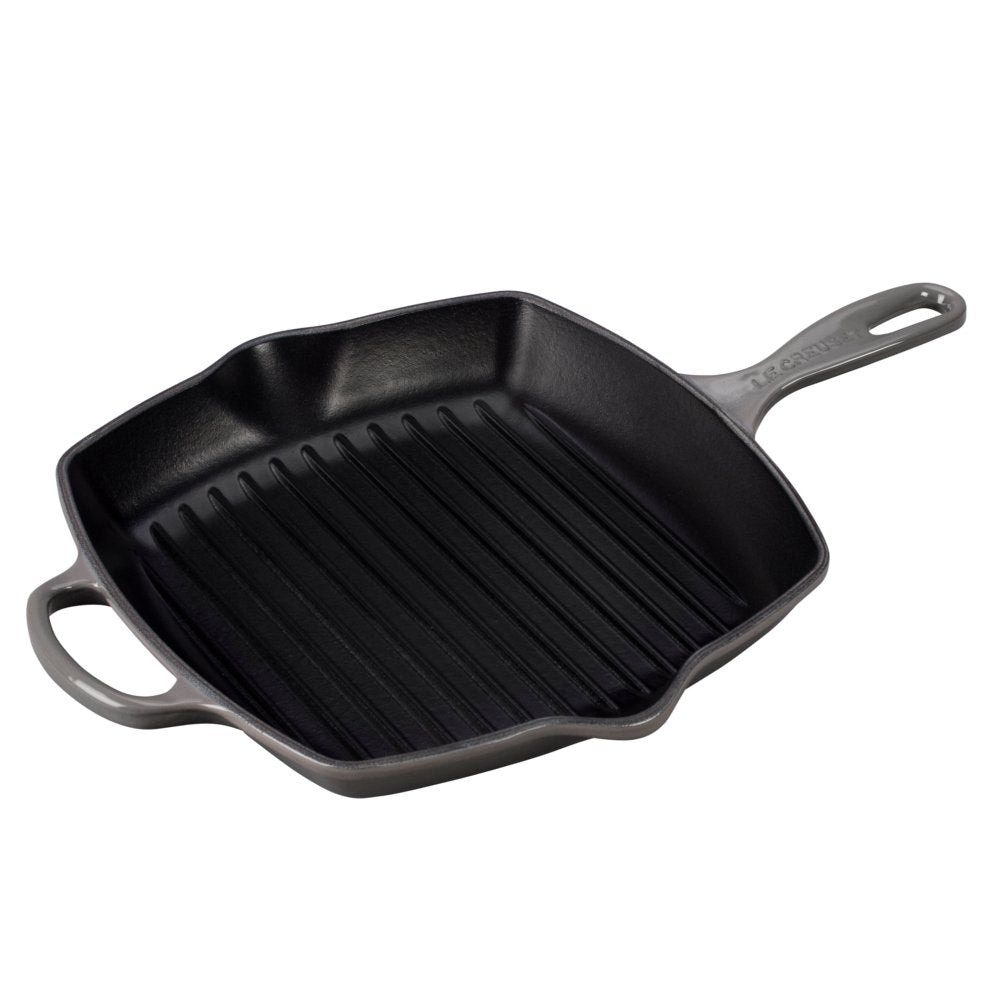 Le Creuset Parrilla cuadrada de hierro fundido esmaltado, 10.25 pulgadas, ostra