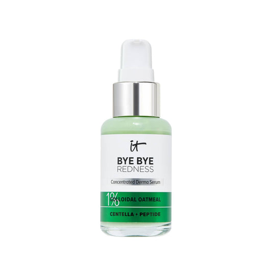 It Cosmetics Bye bye Redness, Serum, Suero Facial Hidratante y Calmante, Neutraliza Instantáneamente el Enrojecimiento Facial, 1% Avena Coloidal, Centella, Péptido y Niacinamida, 30 ml