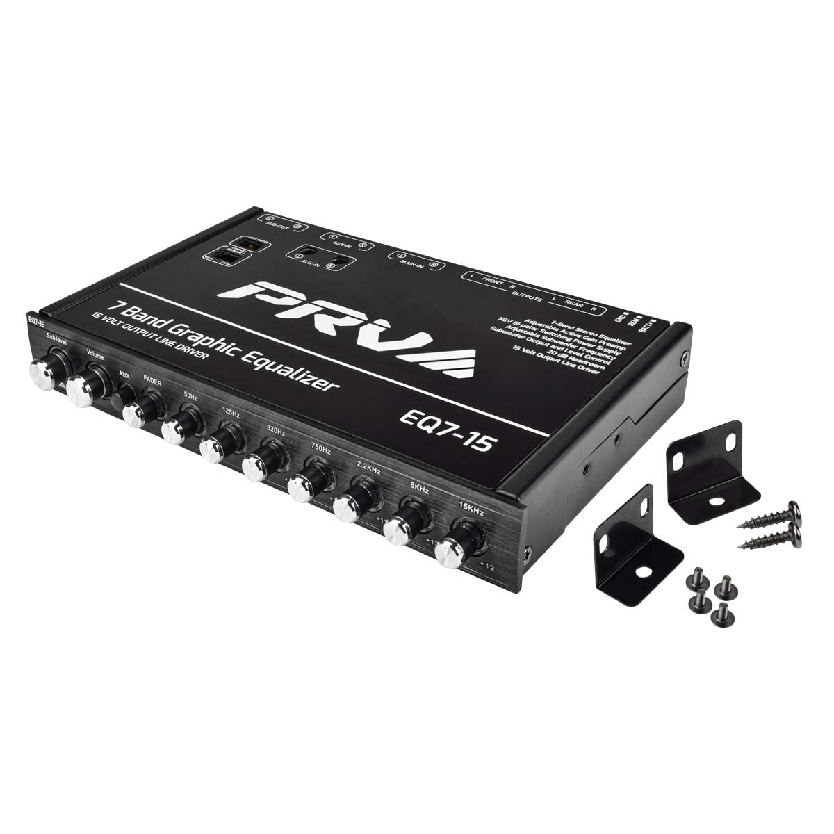 Ecualizador Gráfico 7 Bandas PRV AUDIO 15 V con Atenuador y Control de Subwoofer para Audio de Coche