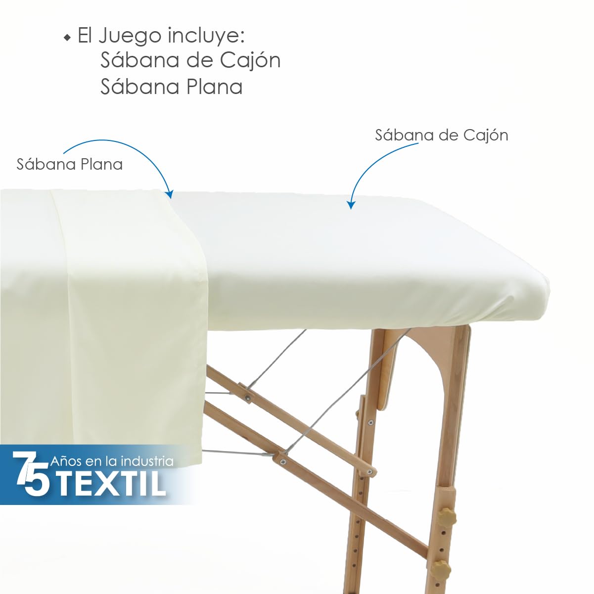 La Nueva Perla Juego Sabana Camilla Masaje Spa Exploracion Microfibra Color (Hueso, 1 Juego (2 Piezas))