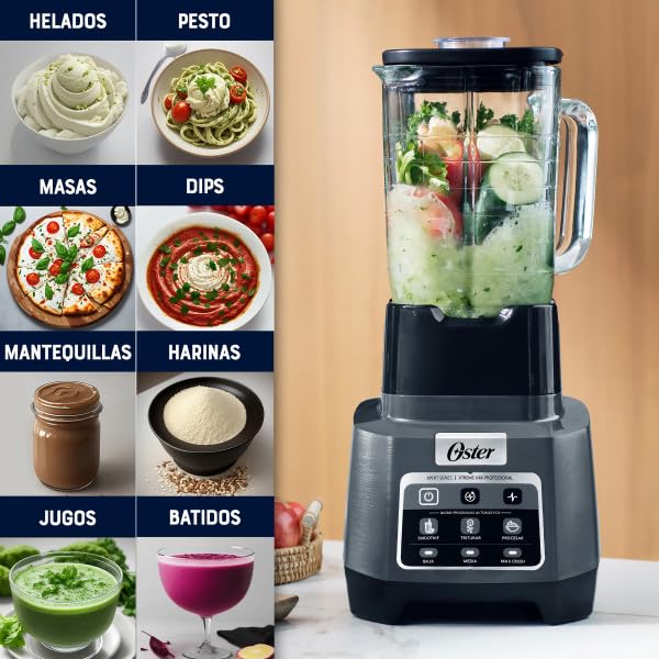 Licuadora Profesional Oster Gris XTREME MIX con iBLEND y MAX CRUSH Tecnología Reversible