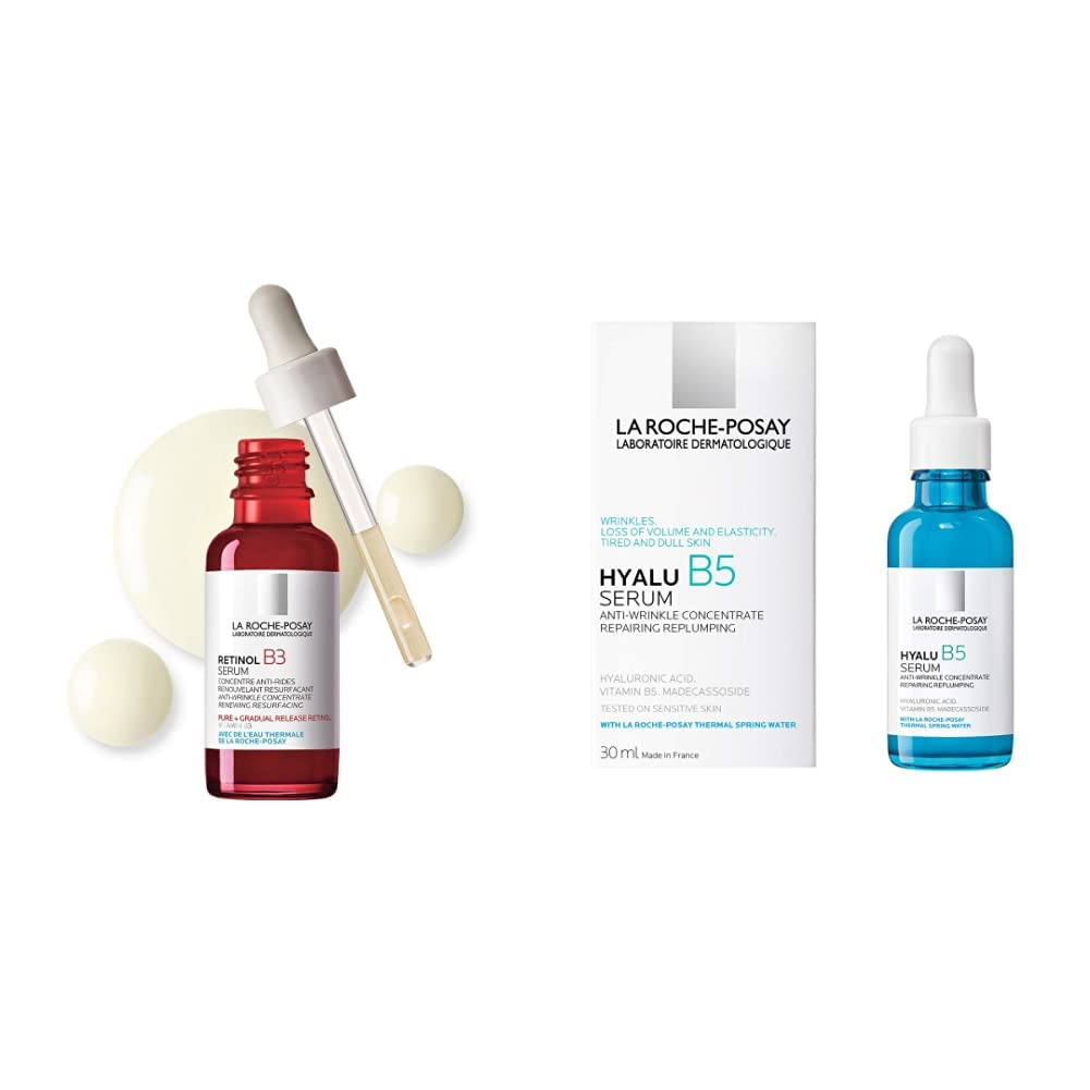 La Roche-Posay La roche posay retinol b3 serum anti-arrugas 30 ml + Hyalu B5 Serum Facial de Acido Hialuronico con Vitamina B5 Puro. Suero Concentrado Antiarrugas, 30 ml