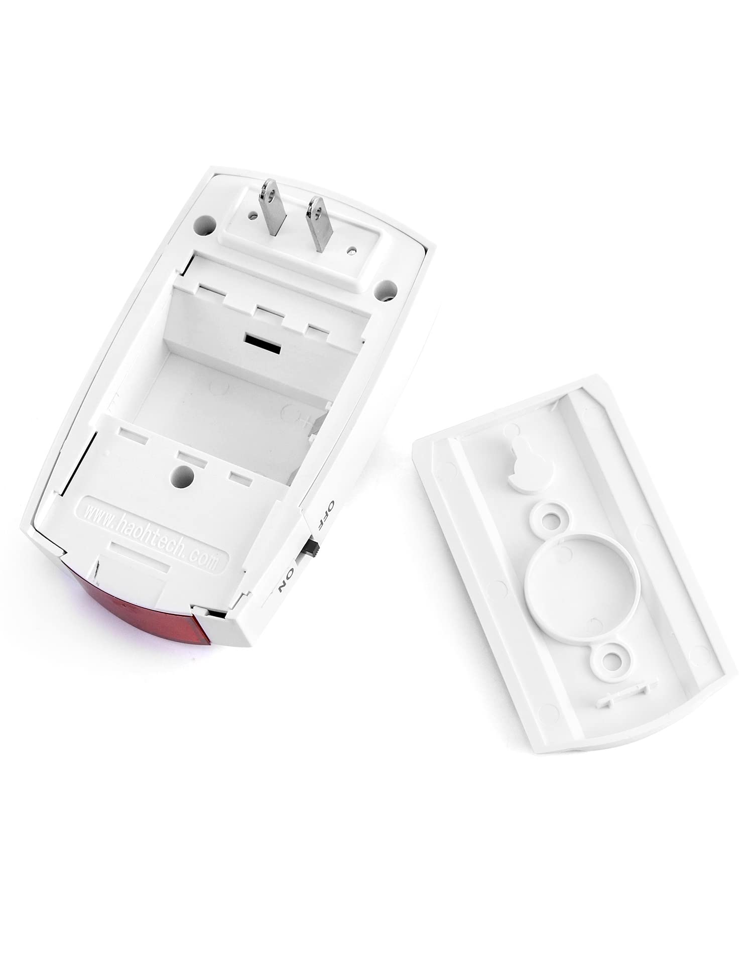 Alarma de Corte de Energía QWORK Blanca con Sirena Potente y Luz LED 4 Pack