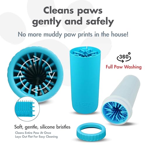 Dexas MudBuster Limpiador portátil para patas de perro, Azul, Large