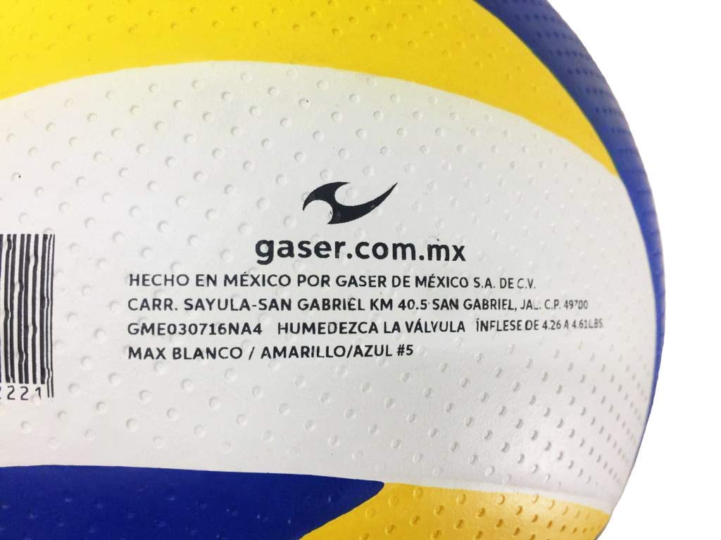 Gaser Balón Vóleibol MAX Pro 5000 No.5 (Amarillo, Blanco, Azul)