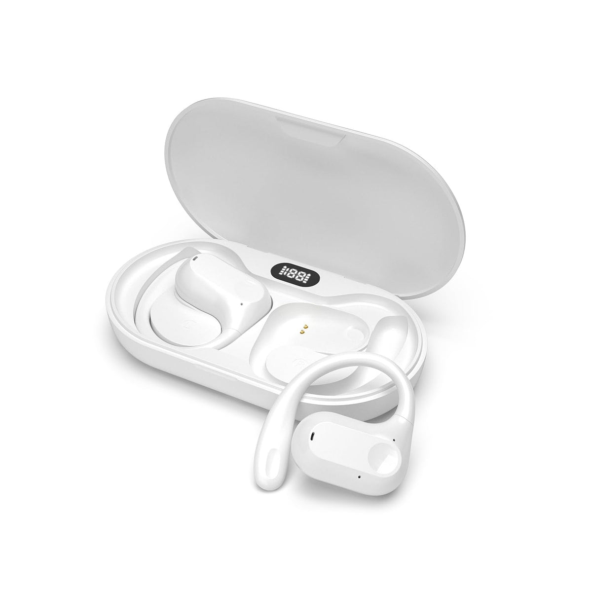 Audífonos Inalámbricos Deportivos HEYSONG Blanco Bluetooth 5.3 Impermeables y Ligeros