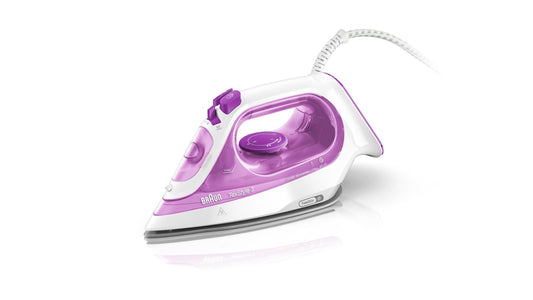 Braun TexStyle 3 SI 3030 PU - Plancha de vapor con suela FreeGlide 3D, función de autolimpieza, 2300 W, golpe de vapor 140 g/min, depósito de agua de 270 ml, color morado