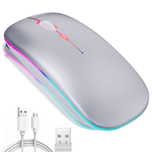 Mouse Inalámbrico Uplayteck LED Bluetooth Recargable Silencioso