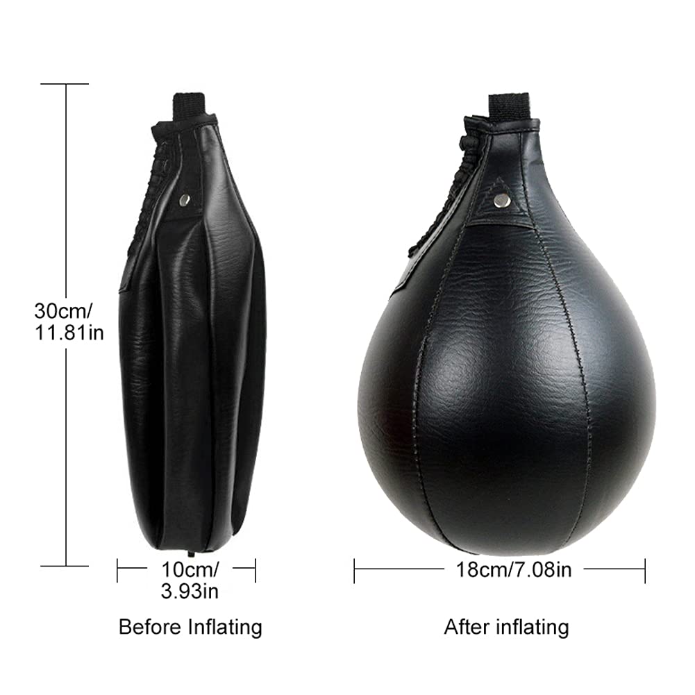 Saco De Boxeo Speedball Portátil De Cuero Sintético Negro para Gimnasio En Casa