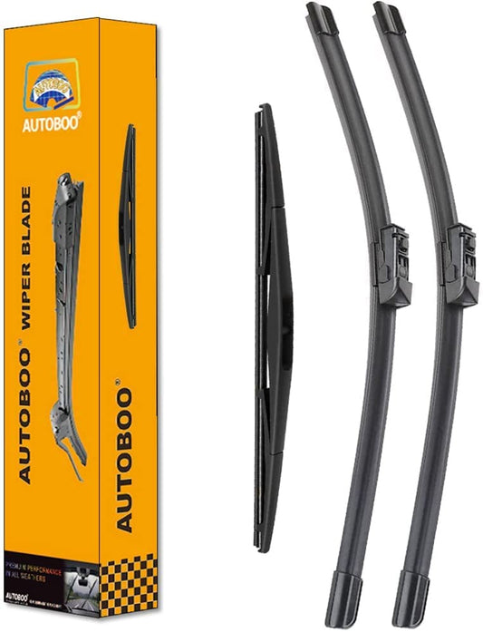 AUTOBOO - Repuesto para escobilla de limpiaparabrisas, incluye uno trasero, 66 cm + 46 cm + 41 cm
