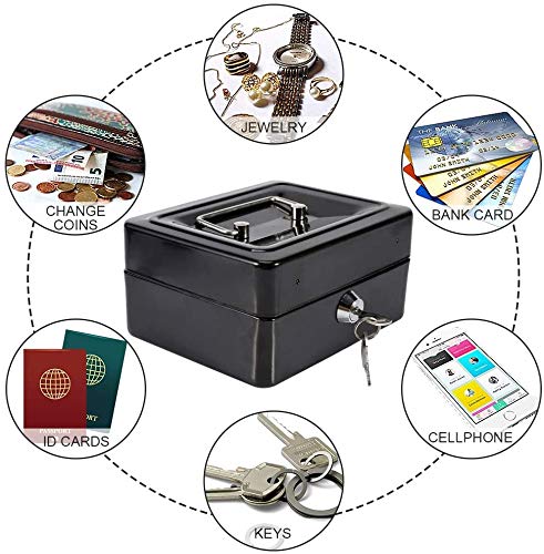 Caja para Dinero Xydled Acero Mediano con Bandeja Extraíble y Cerradura de Llave