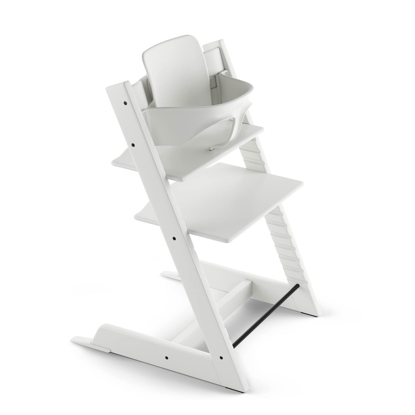 Silla Tripp Trapp de Stokke con Baby Set - Silla ajustable y evolutiva para niños y adultos - Ergonómica & diseño atemporal (Blanco)