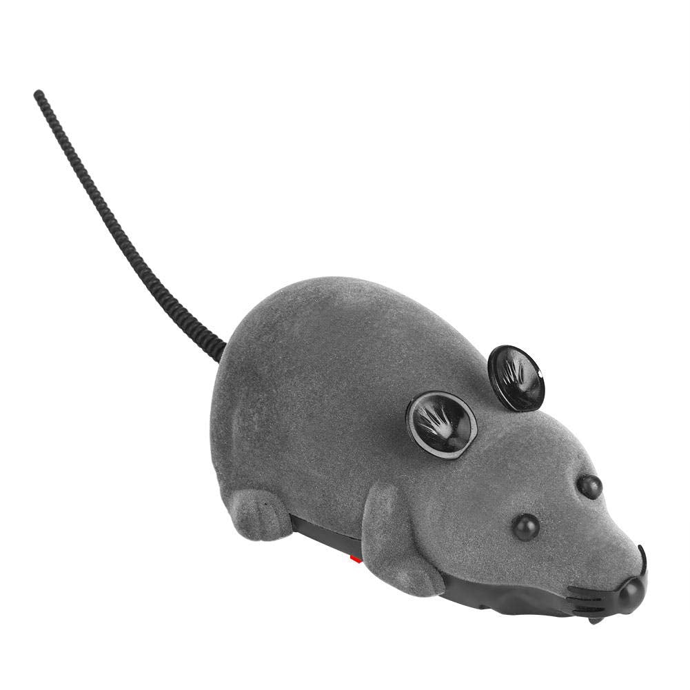 Juguetes Eléctricos para Mascotas Ratón Inalámbrico Gris con Control Remoto para Gatos y Perros