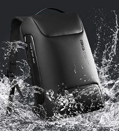 Mochila Bange Gris Impermeable antirrobo 39L con Puerto USB y Tira Reflejante para Portátil y Viajes